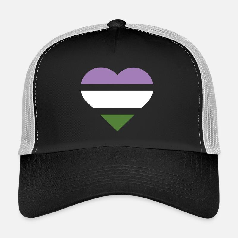 Pride Flag Heart · Genderqueer Trucker Cap
