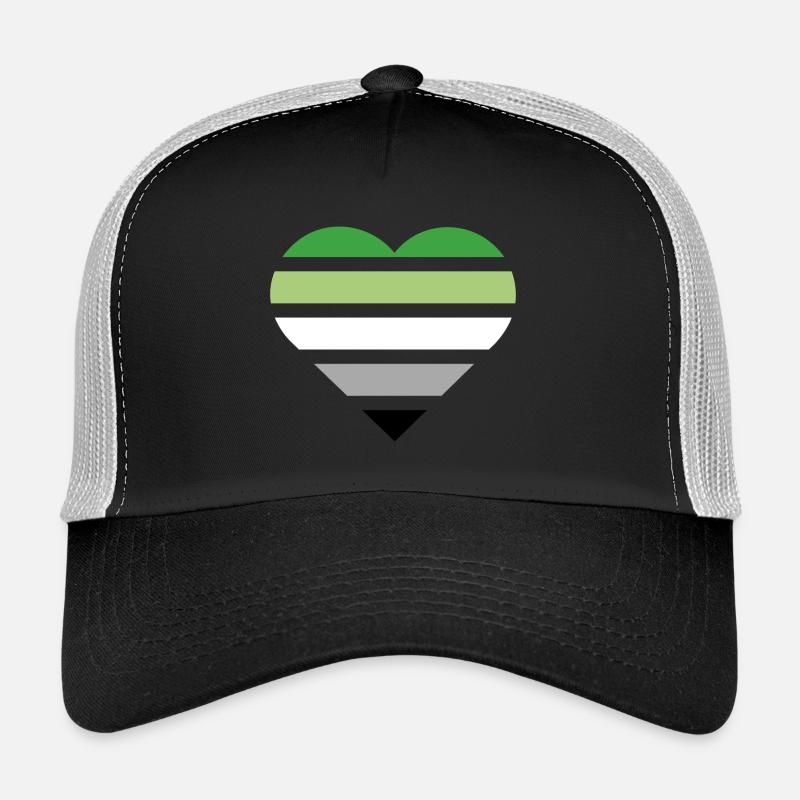 Pride Flag Heart · Aromantic Trucker Cap