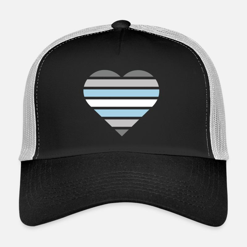 Pride Flag Heart · Demiboy - Trucker Cap - black/stone grey