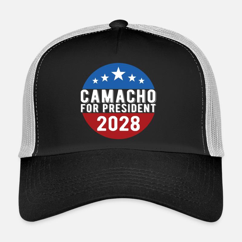 Camacho 2028 Emblem Parody Funny Not Sure Trucker Cap