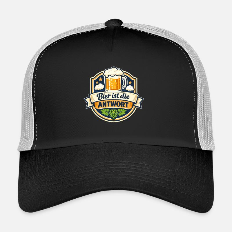 Bier ist die Antwort – Logo-Print Trucker Cap