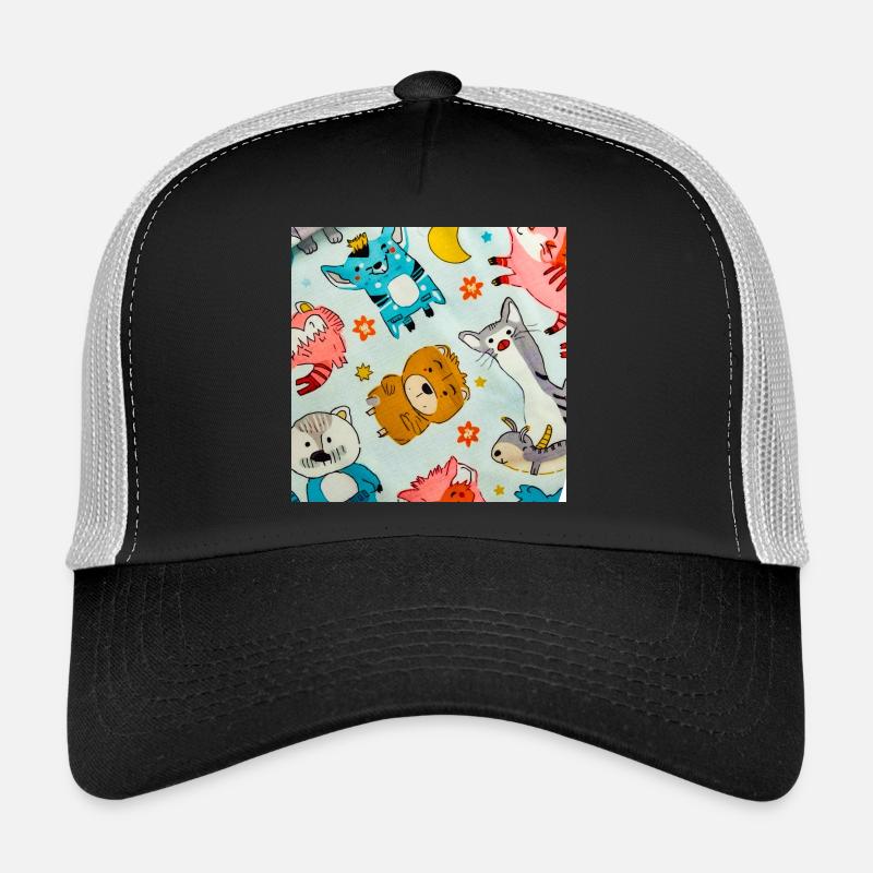 Collage ludique d’animaux de l’espace Casquette trucker 