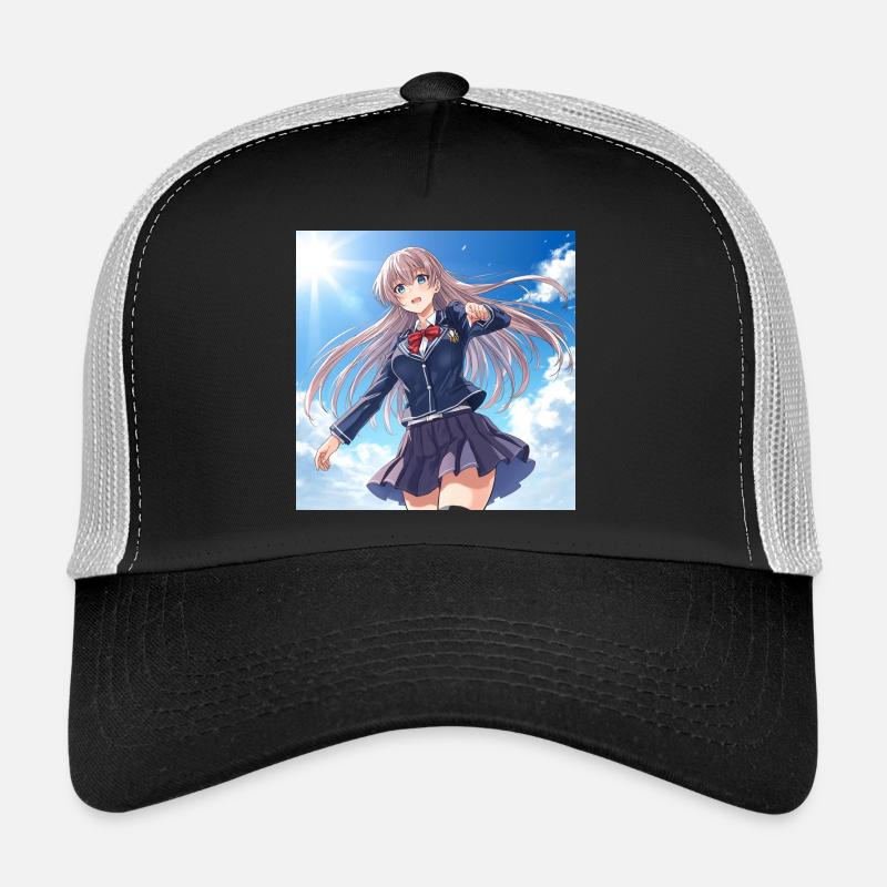 Écolière dans un ciel bleu Casquette trucker 