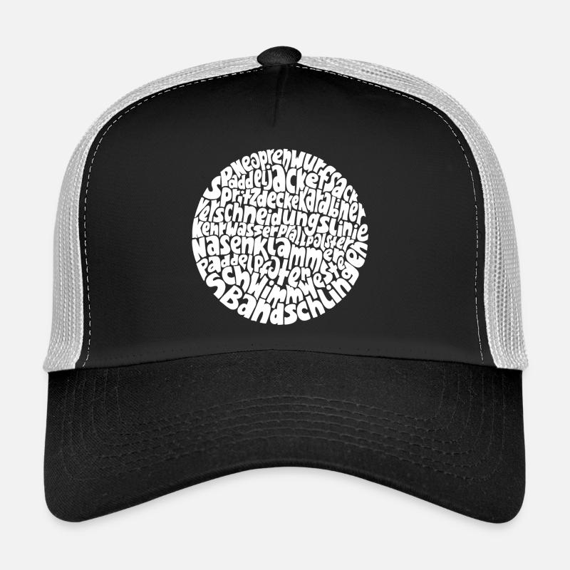 Cercle de mots typo-cosmos avec mots en eaux vives Casquette trucker 