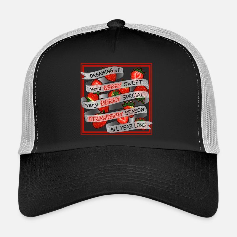 Das ganze Jahr long_in Frame von Erdbeere geträumt - Trucker Cap - Schwarz/Steingrau
