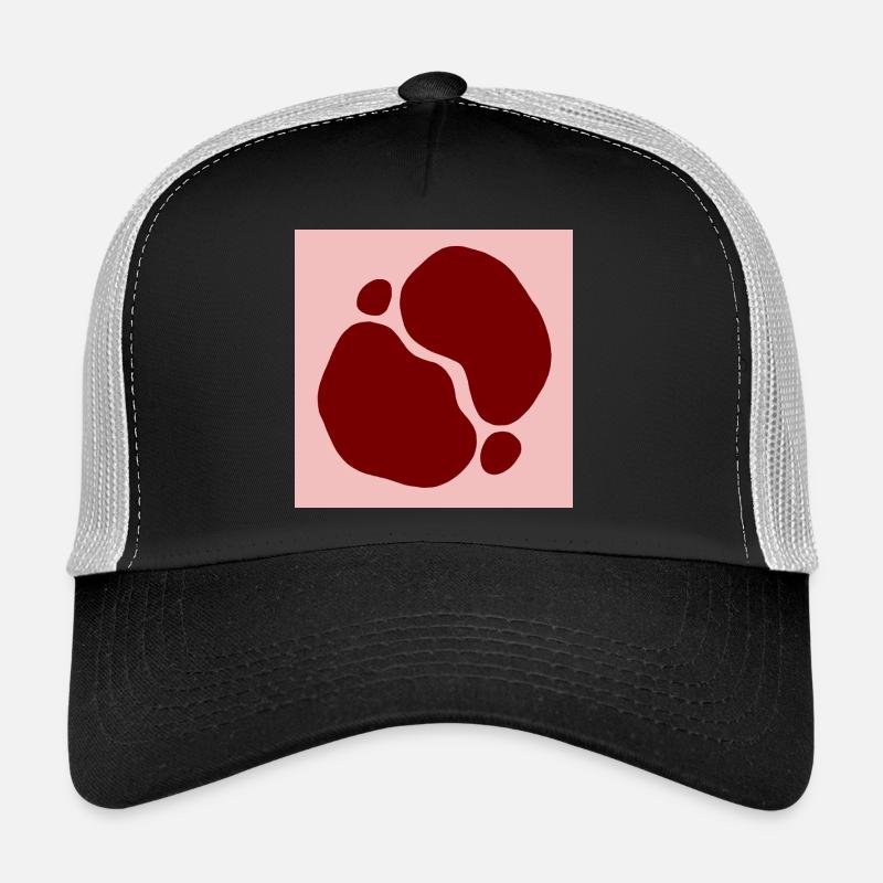 Conception des formes organiques rouges - Casquette trucker  - noir/gris pierre
