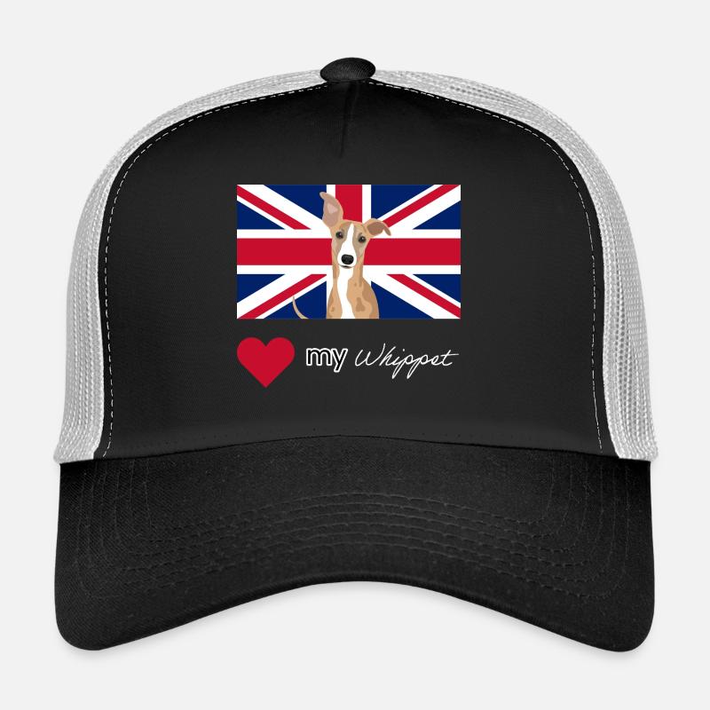 LUVMYWHIPPET (Weiß) - Trucker Cap - Schwarz/Steingrau