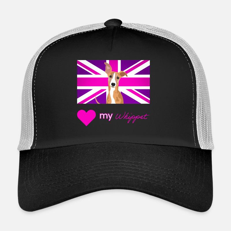 PURPLEWHIPPET (Rosa Text, Lebendig) - Trucker Cap - Schwarz/Steingrau