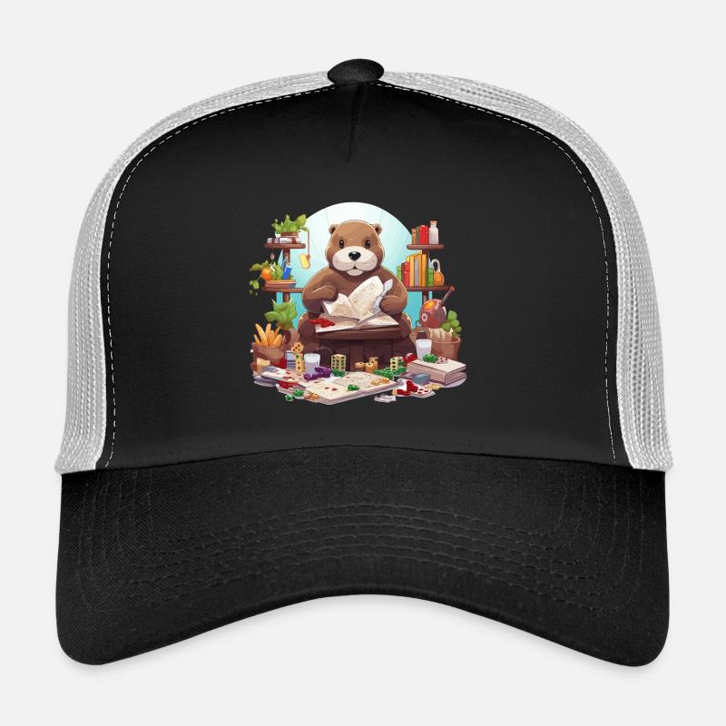 Loutre de lecture dans une aventure de lecture Casquette trucker 