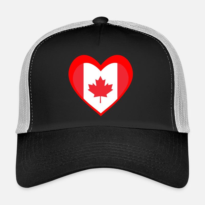 Red Maple Heart – True Canadian Pride - Trucker Cap - black/stone grey