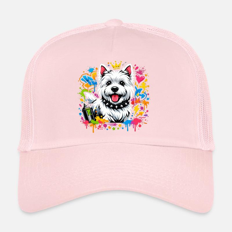 Westie Graffiti Design – Art urbain coloré Casquette trucker 