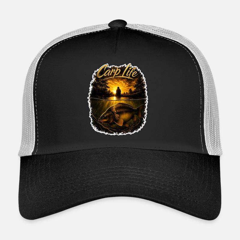 Carp Life Sunset – Bold Carp Angel Design Trucker Cap