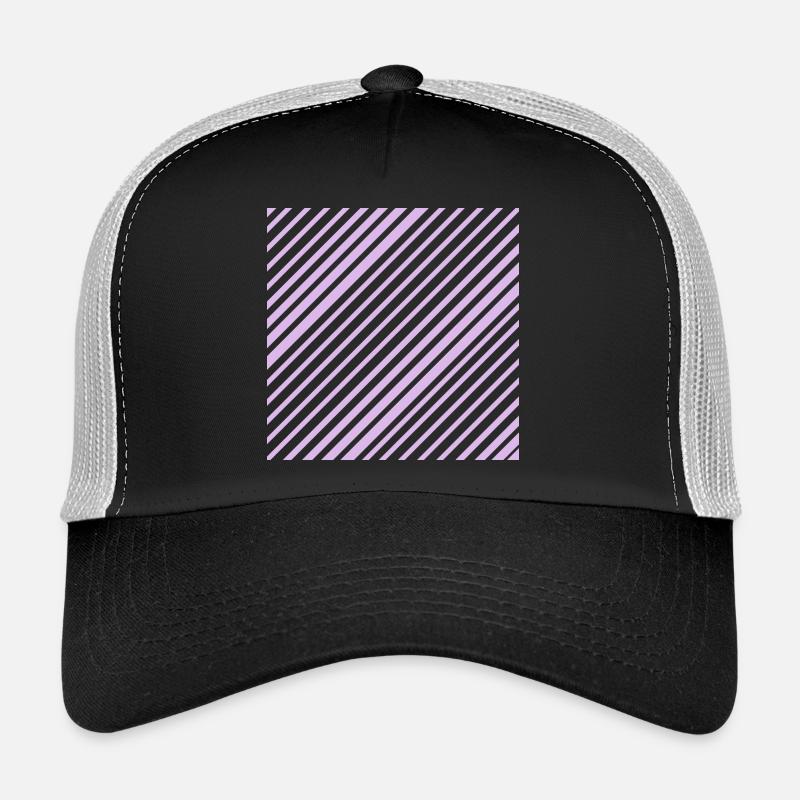 Graphic lines with diagonal stripes L lilac Trucker Cap