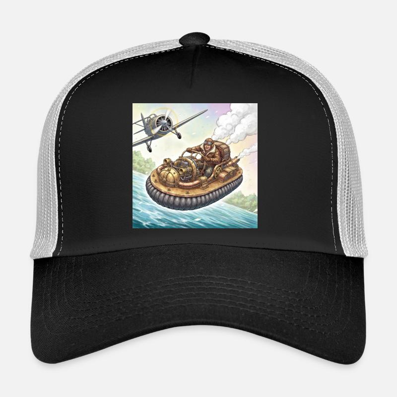 Steampunk Airboat River Chase Trucker Cap