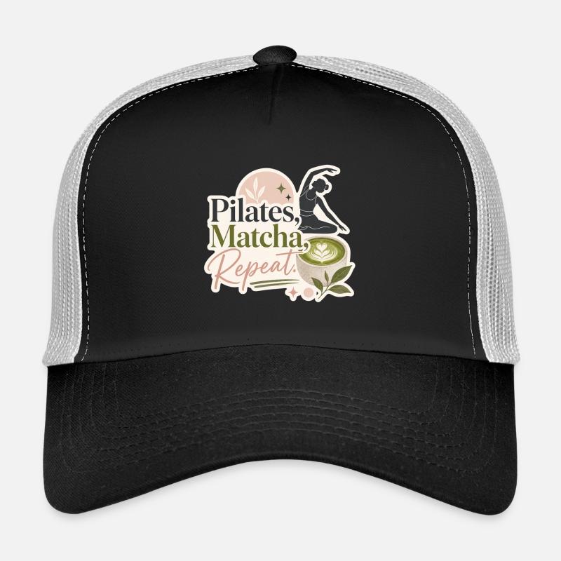 Pilates - Matcha - Répéter - Casquette trucker  - noir/gris pierre