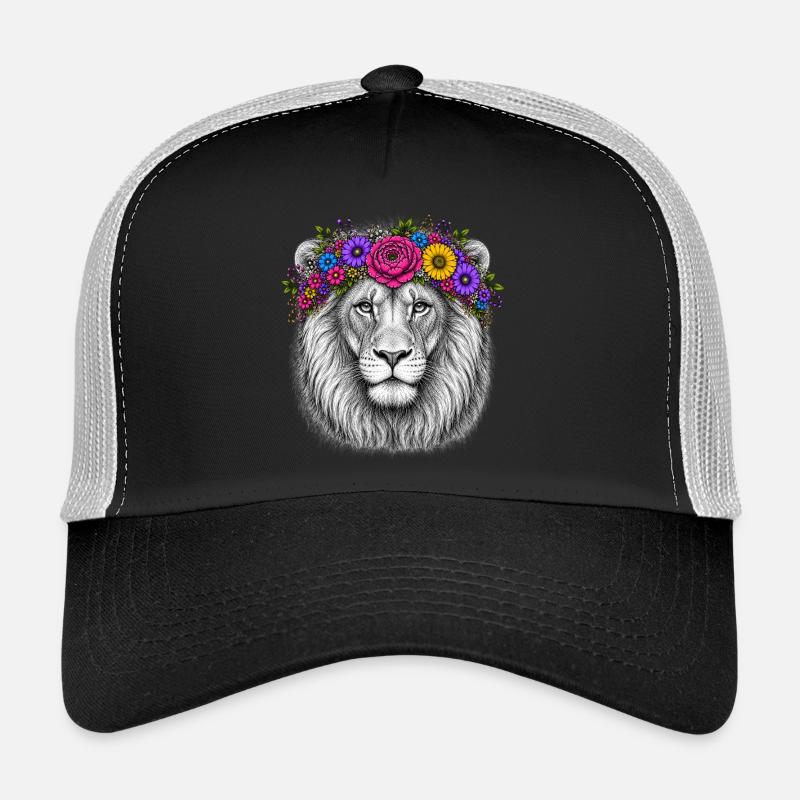Löwenkopf mit Blumenkranz Trucker Cap
