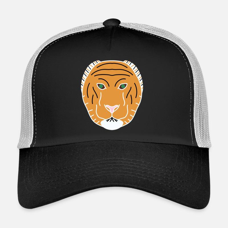 Oranger minimalistischer Tiger Trucker Cap