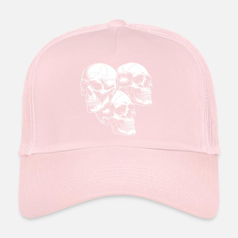 Silhouette de crâne à trois Casquette trucker 
