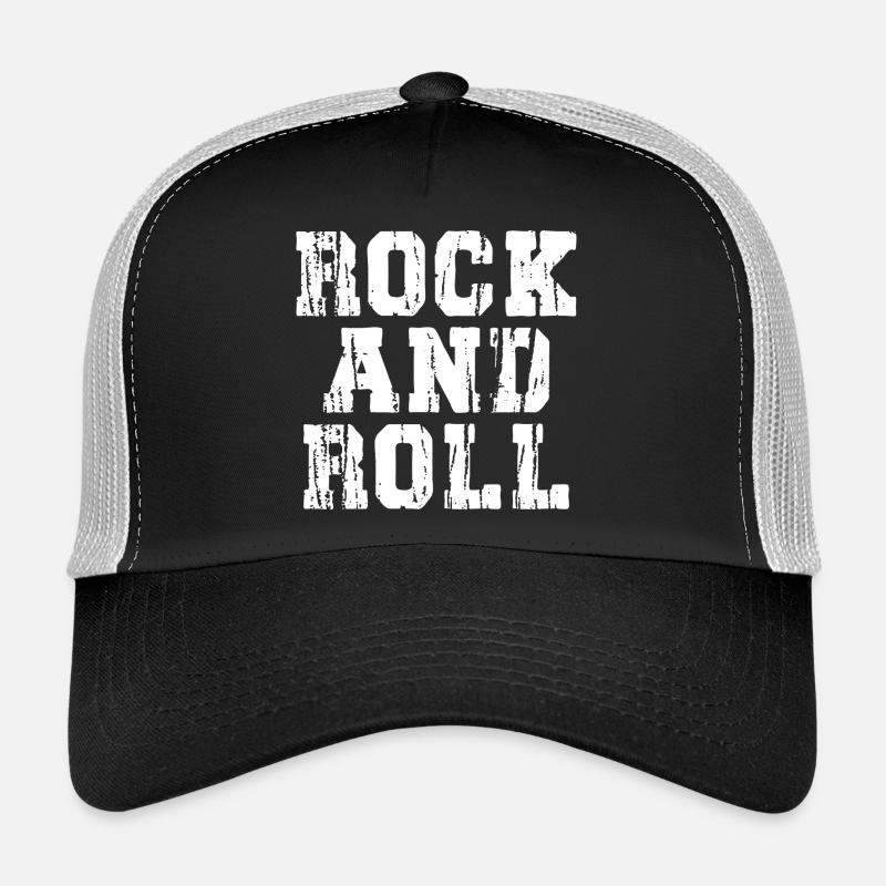 Logo du texte vieilli du rock and roll Casquette trucker 