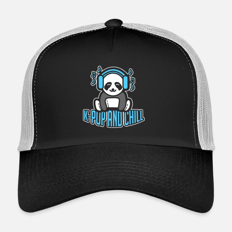 K-Pop et Chill Panda Bubble Tea Kawaii Casquette trucker 