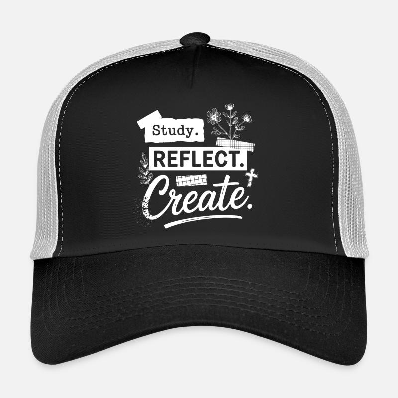Étudier. Réfléchis. Créez. Casquette trucker 