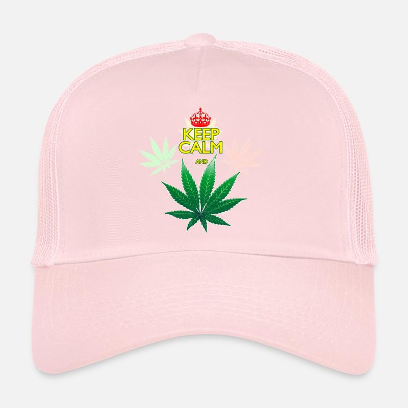 Reste calme et feuille de cannabis Casquette trucker 