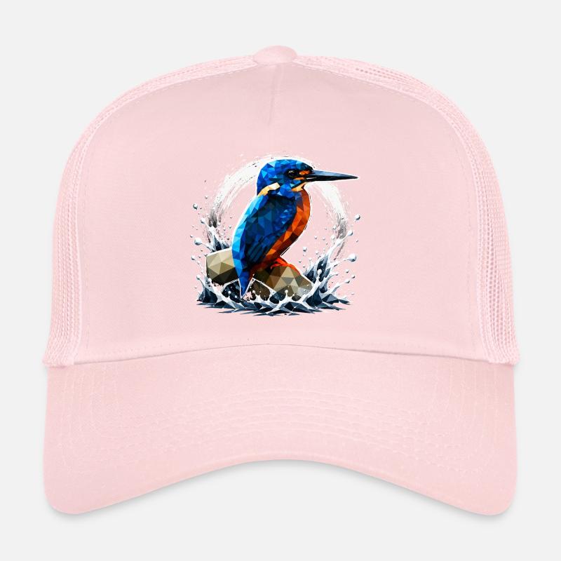 Conception d’oiseau martin-pêcheur low poly Casquette trucker