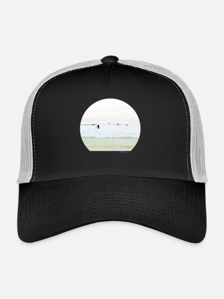 Surfer-Silhouette - Trucker Cap - Schwarz/Steingrau