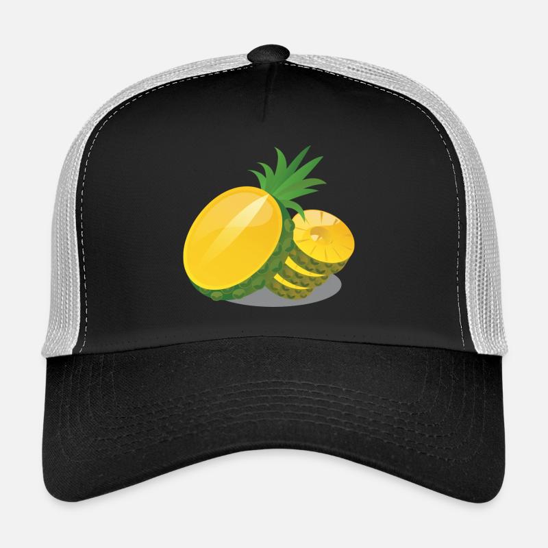 Ananas in Scheiben - Trucker Cap - Schwarz/Steingrau
