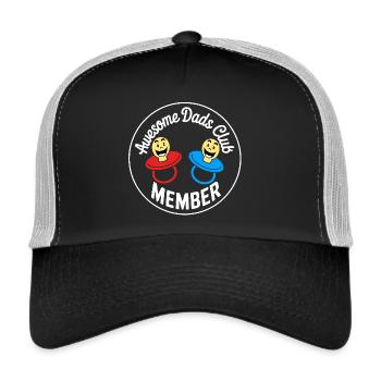 Awesome Dads Club Mitglied im Club der Papas - Trucker Cap - Schwarz/Steingrau - Vorne