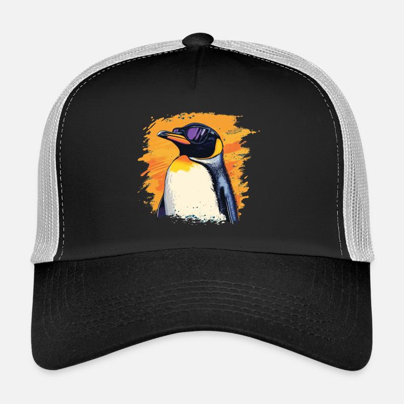 Pinguin cool Sonnenbrille Tiere Tier - Trucker Cap - Schwarz/Steingrau
