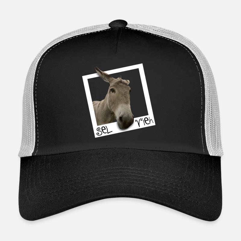 Selfie - Sel Vieh - Trucker Cap - Schwarz/Steingrau