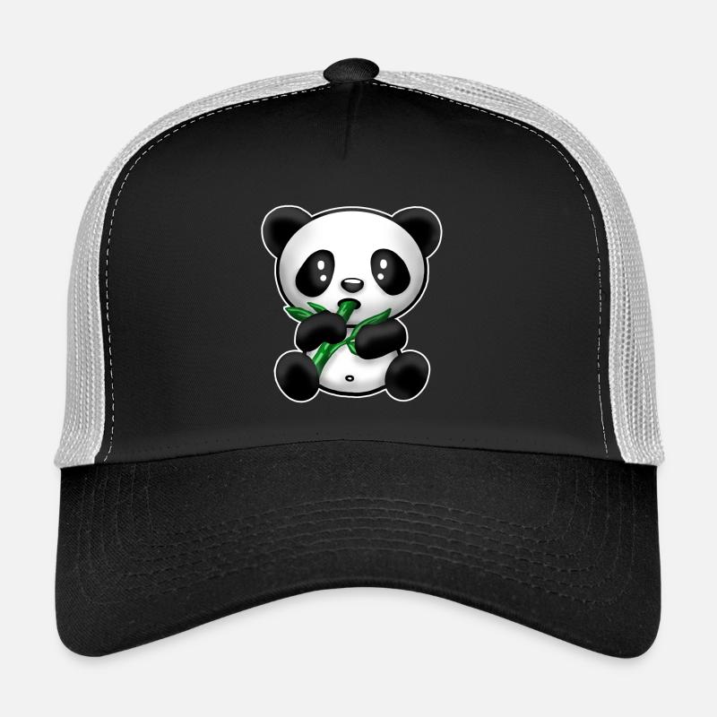 Panda with bamboo - Trucker Cap - black/stone grey
