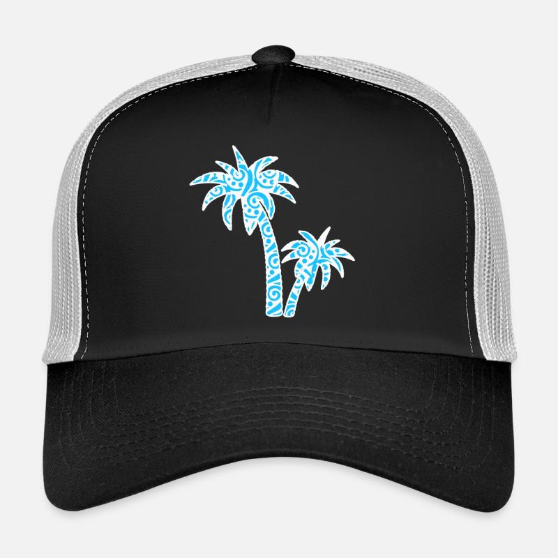Tropic Wave Abstract Palm Design Casquette trucker 