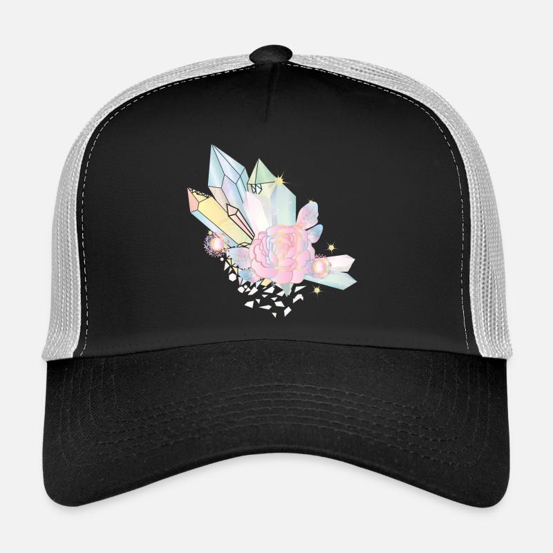 iridescent crystals with elven wings and rose Trucker Cap