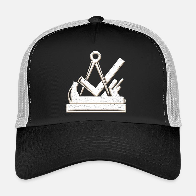 Carpenter et menuisier symbole de guilde 3D grunge utilisé Casquette trucker 