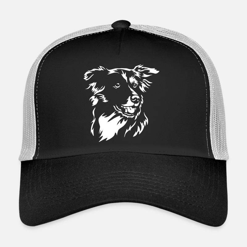 Tête de Border Collie « Black Edition » Casquette trucker 