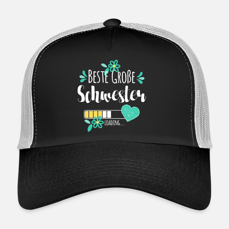 Beste Große Schwester Loading - Trucker Cap - Schwarz/Steingrau