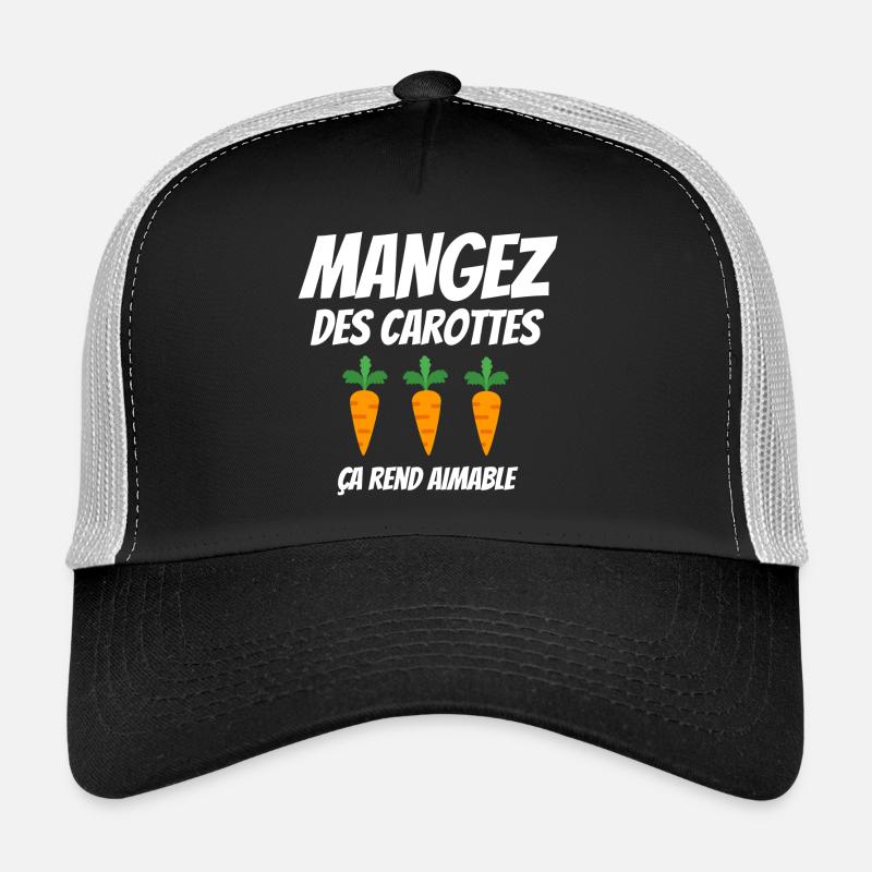 mangez des carottes, aimable - Casquette trucker - noir/gris pierre