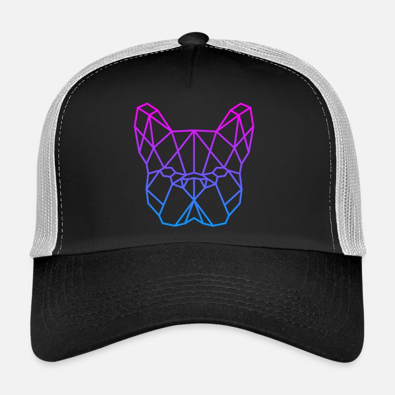 Geometrischer Bulldog Neon Gradient - Trucker Cap - Schwarz/Steingrau