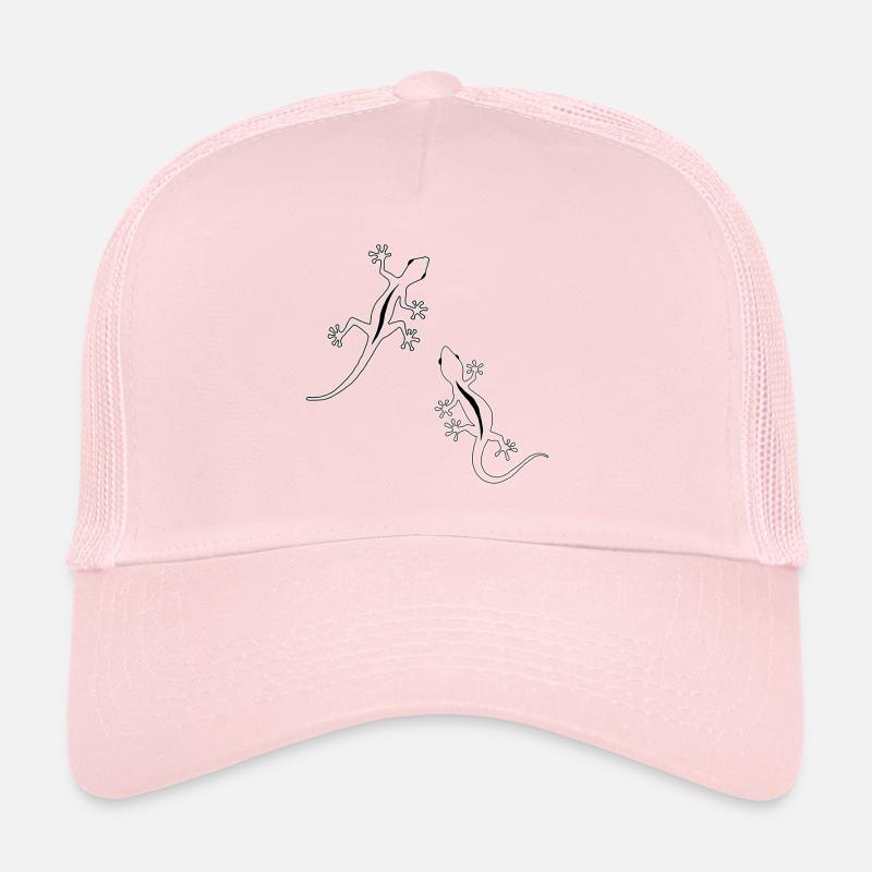 Deux Lézards (noir et blanc) Casquette trucker 