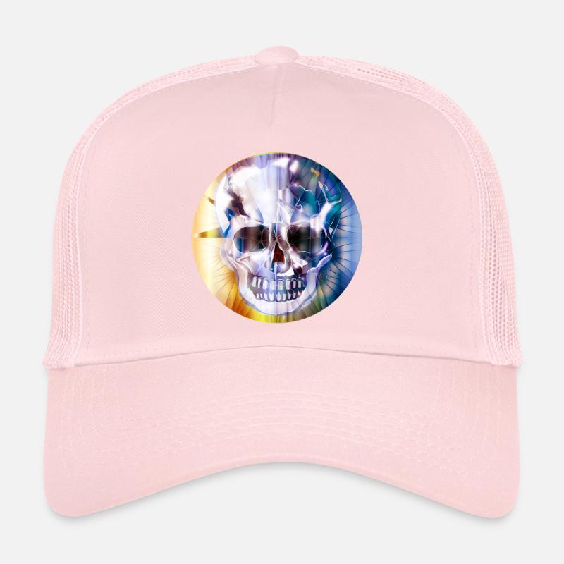 Crâne extravagant dans une couleur chatoyante colorée Casquette trucker 