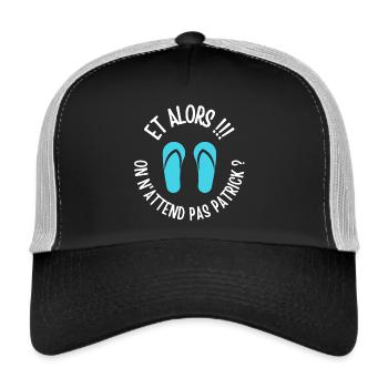 camping, fan de camping, film culte - Casquette trucker  - noir/gris pierre - Devant