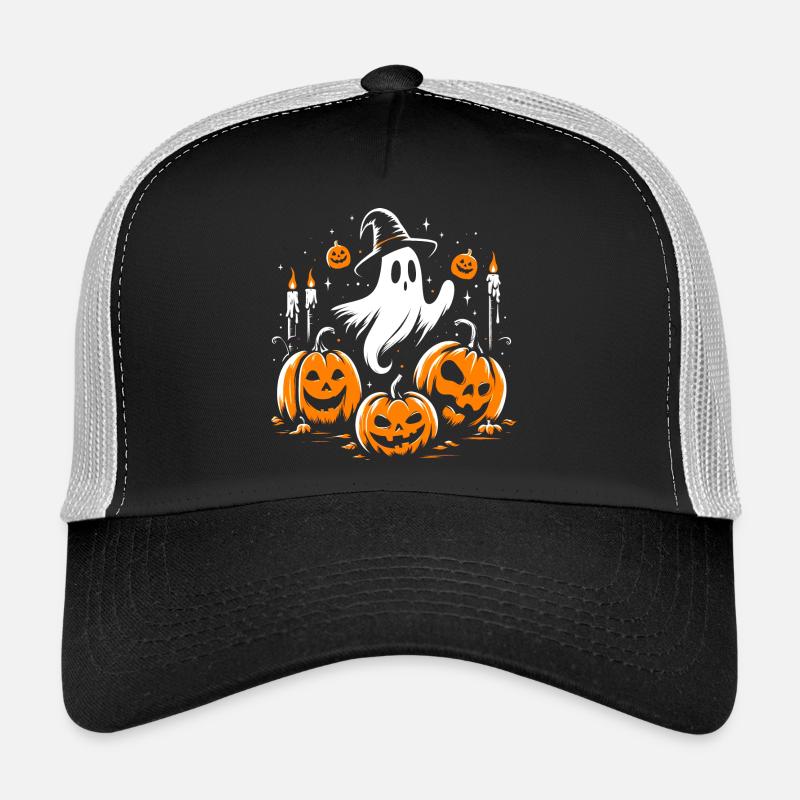 Halloween-Geist - Trucker Cap - Schwarz/Steingrau