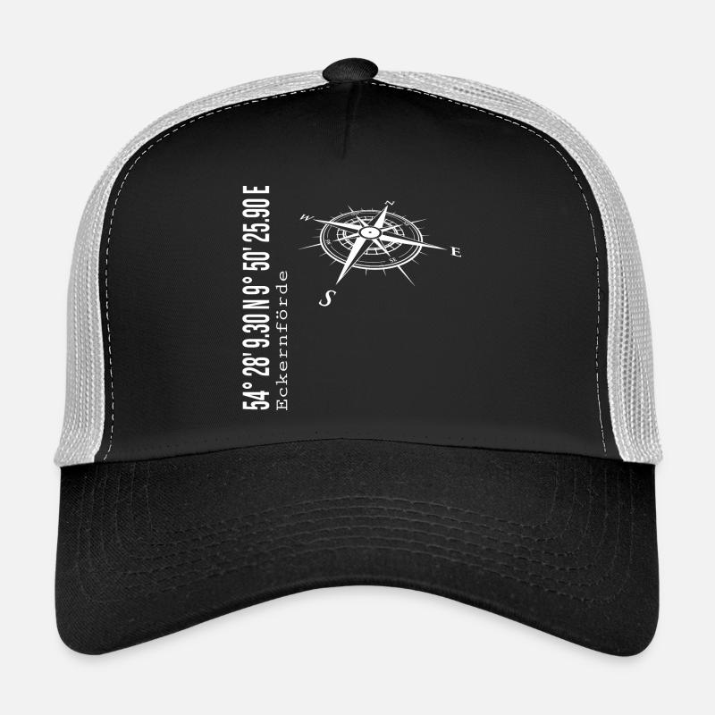 Koordinaten Eckernförde - Trucker Cap - Schwarz/Steingrau