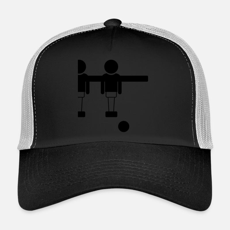 Conception rétro du baby-foot - Marqueur de buts - Casquette trucker  - noir/gris pierre