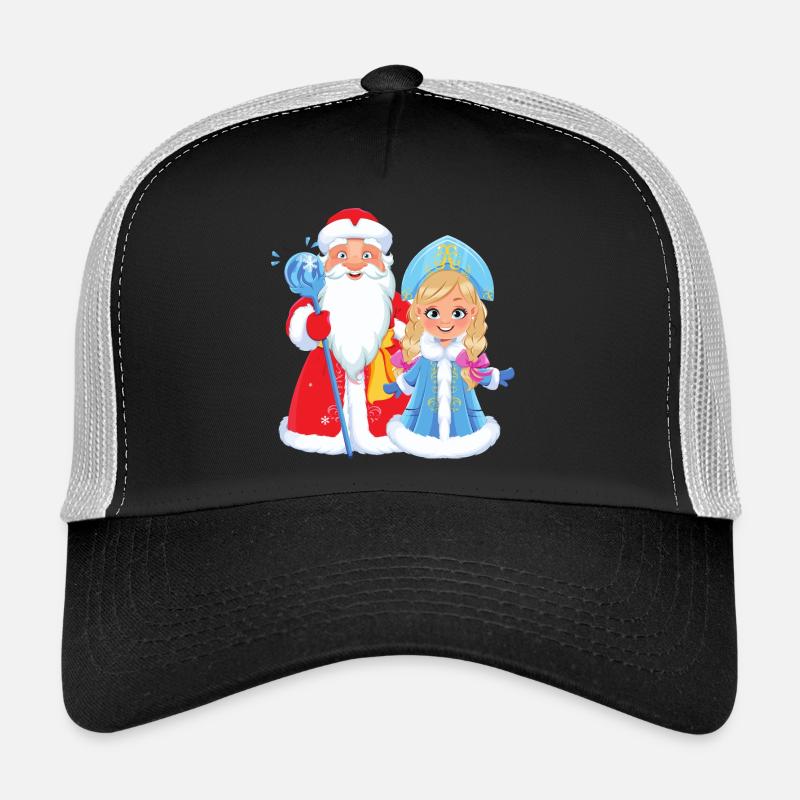 Ded Moroz Snegurotschka russischer Weihnachtsmann - Trucker Cap - Schwarz/Steingrau