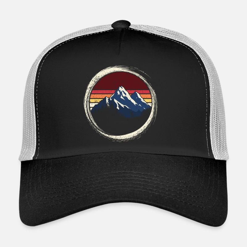 Mountain Sunset Retro Circle Trucker Cap