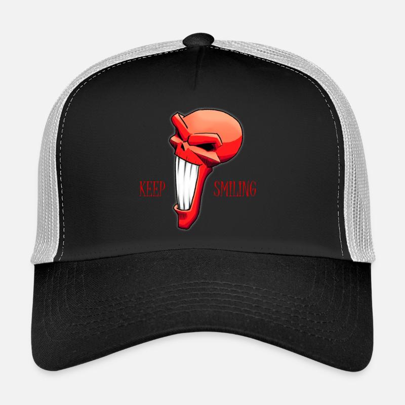 Keep Smiling - Trucker Cap - Schwarz/Steingrau