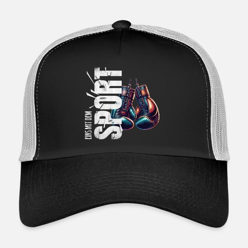 Eins mit dem Sport - Boxen - Trucker Cap - Schwarz/Steingrau